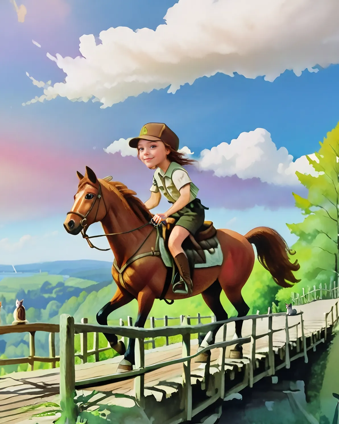 Morning Horse Ride: Personalized Poster