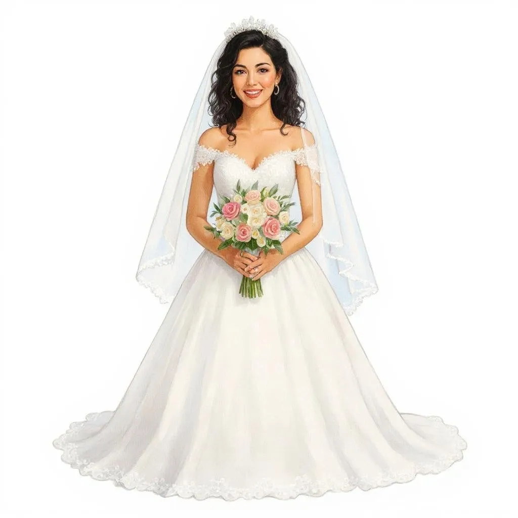 The Blushing Bride - Custom Pet or Person Portrait Photo Sticker